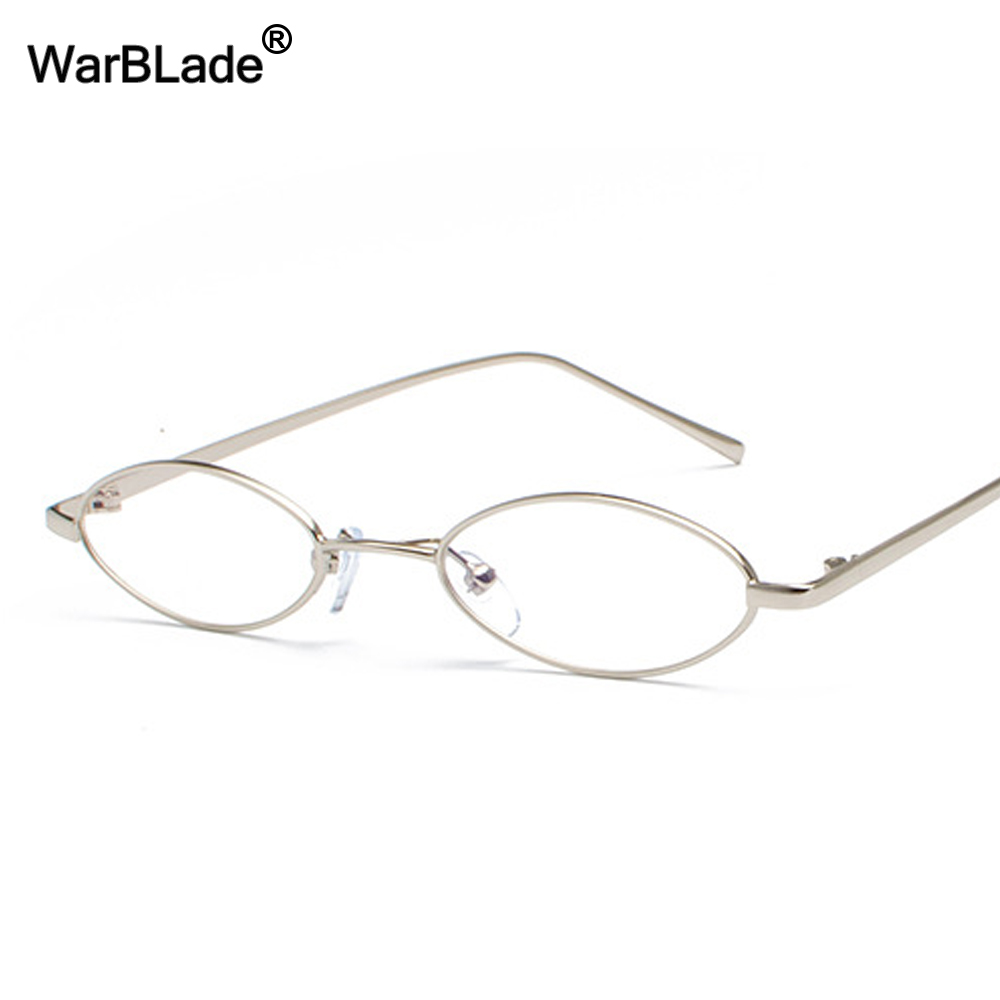 WarBlade-Petite monture de lunettes ovales rétro pour hommes et femmes, monture en métal doré, lentille transparente, lunettes optiques, unisexe, 2022