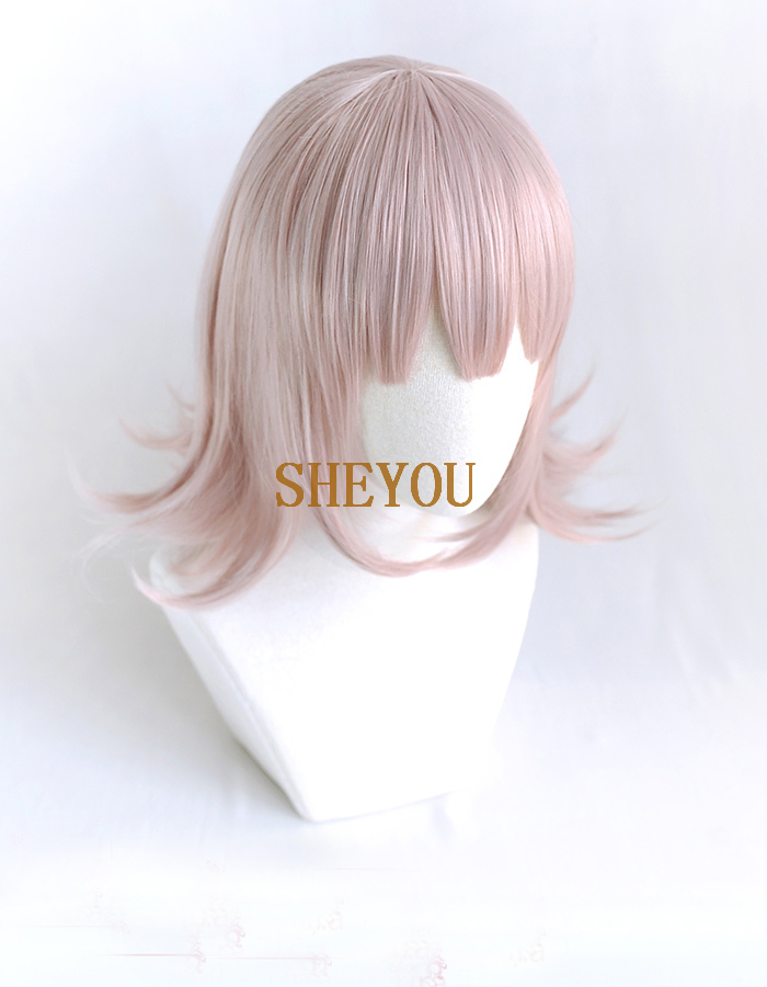Super DanganRonpa Dangan Ronpa perruques Chiaki Nanami perruque de Cosplay synthétique rose court résistant à la chaleur + bonnet de perruque + épingle à cheveux