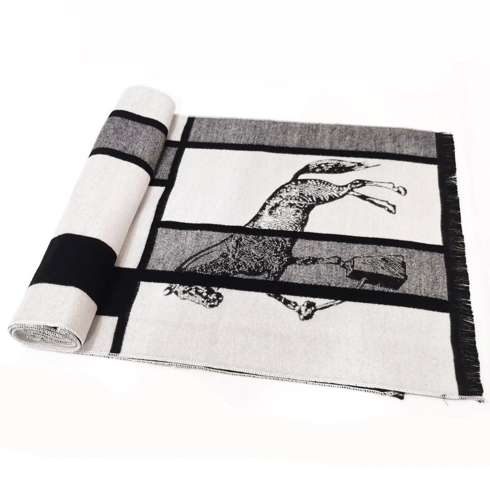 Homme automne hiver motif cheval écharpe de luxe Gentleman cachemire sentiment silencieux étudiant printemps automne enveloppement doux chaud foulard