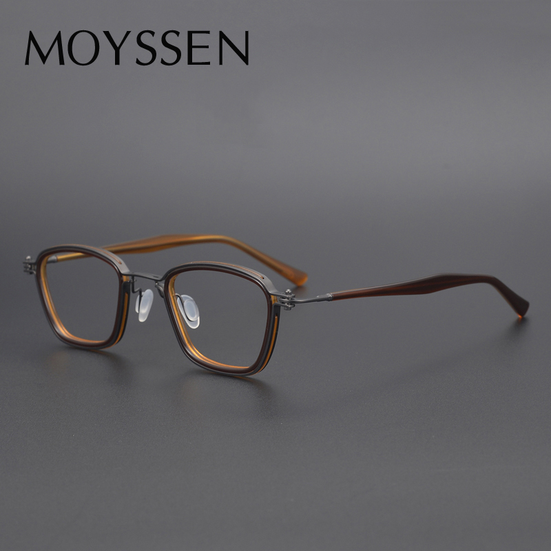 Lunettes de myopie optique en acétate de titane faites à la main pour hommes et femmes, petites lunettes à monture carrée, design de marque vintage, niche ary, Japon