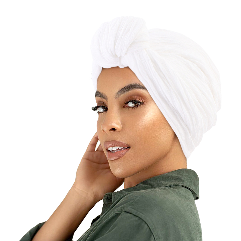 Turban à volants pour femme, bandeau torsadé noué, bonnet indien musulman, bonnet africain, bonnet de chimio, accessoires pour cheveux, nouveau