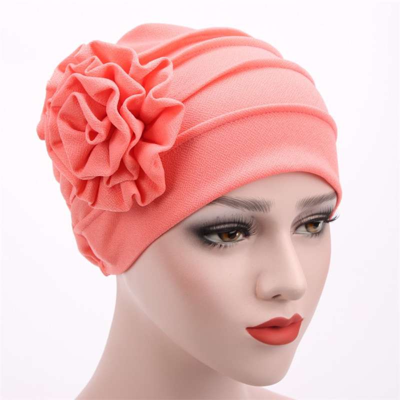 Élégant brillant Turban casquette femmes musulman Hijab islamique Jersey chimio casquette grande fleur foulard dames tête enveloppement couverture Hijab écharpe