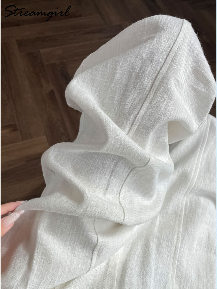 Pantalon blanc d'été pour femme en coton, taille haute, coupe large, élégant, pour le bureau