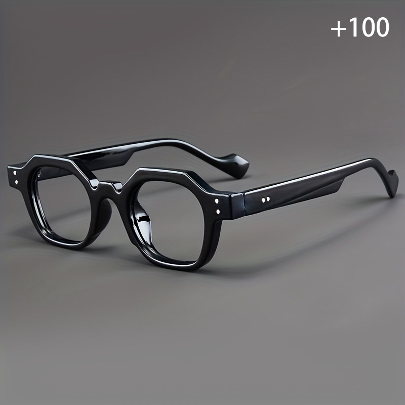Lunettes de lecture noires de style rétro, lunettes de lecture tendance pour hommes et femmes, lunettes de presbytie polygonales