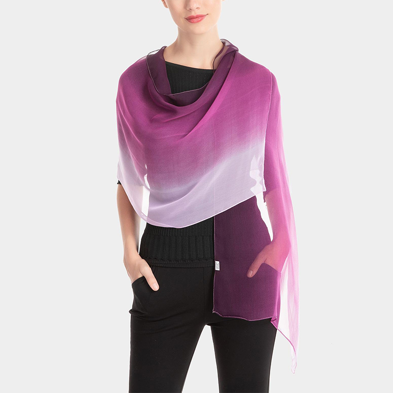 50*160CM mode femmes en mousseline de soie dégradé écharpe châle de luxe élégant dame polyvalent Protection solaire décorer foulards foulard