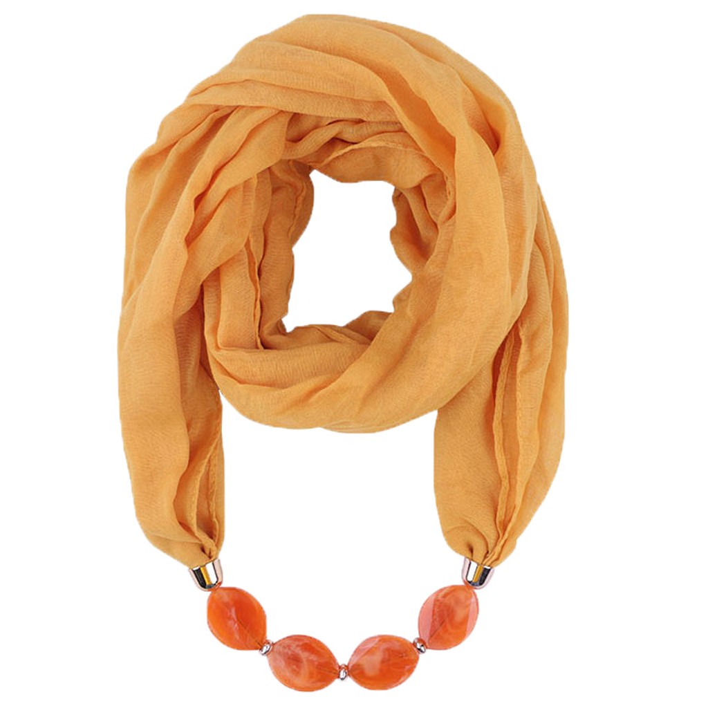 ScrPG-Collier en Coton et Lin pour Femme, Pendentif, Écharpe, Style Ethnique, Doux, Vacances, Solide, Document, Écharpe de Cou