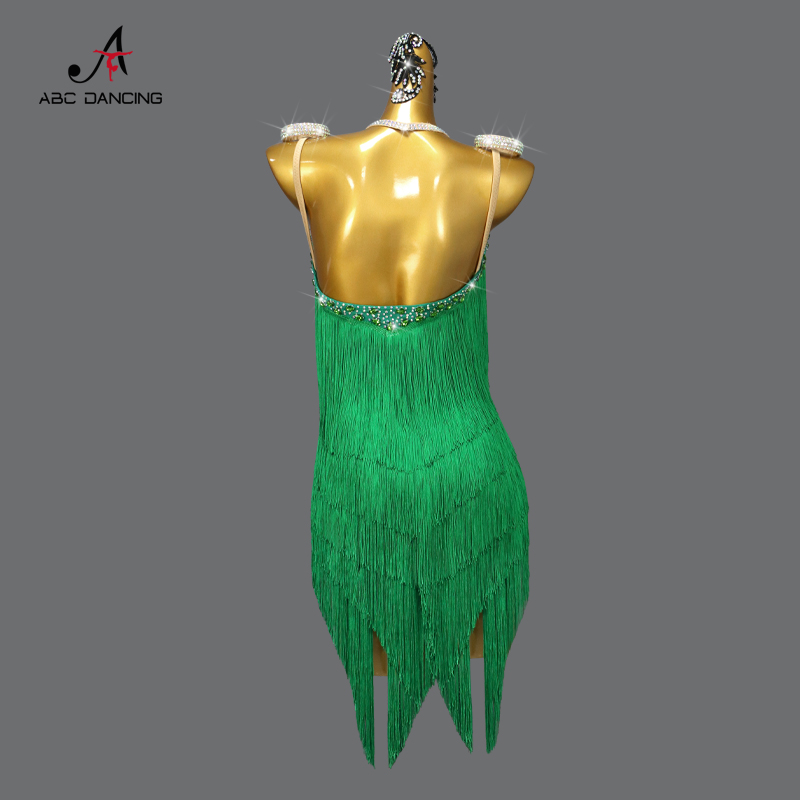 Robe de danse latine pour femmes, costumes de danse pour filles, jupes à franges, tenue de scène, de bal, de soirée, de sport, vêtements de soirée pour femmes, Samba