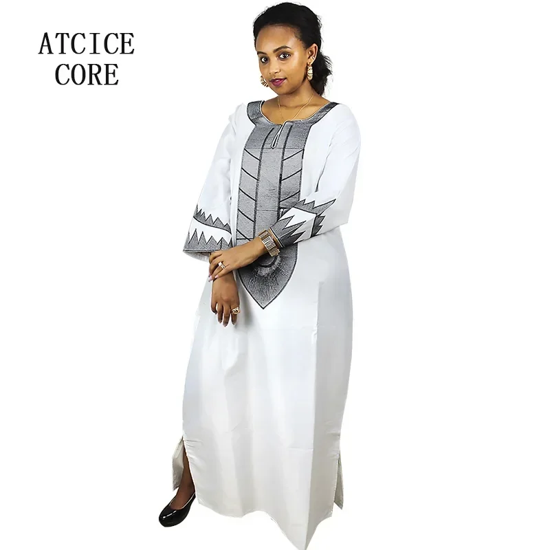 Robes africaines pour femme, matériau doux, Design brodé, robe longue sans écharpe
