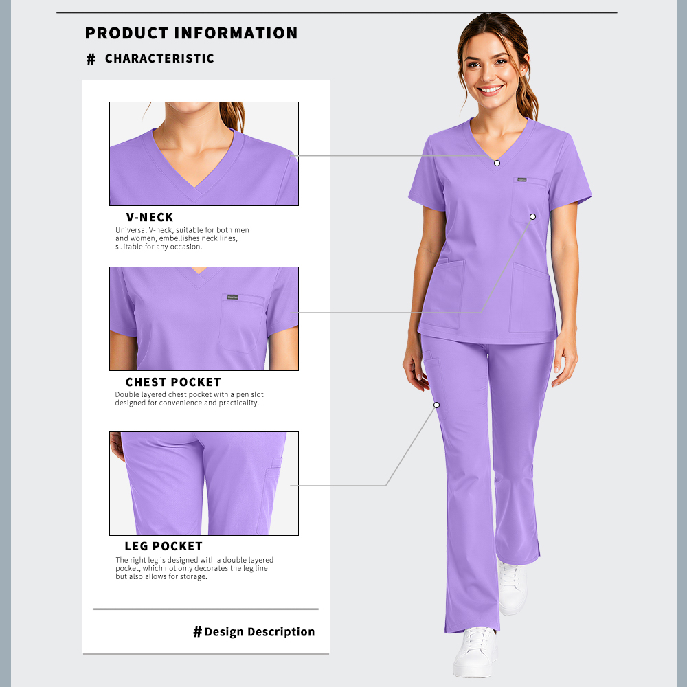 Tenue de travail pour dentiste, femme, médecin, infirmière, uniforme chirurgical, ensemble de blouses d'infirmière, vêtements de travail pour laboratoire de beauté, blouses et pantalons cliniques