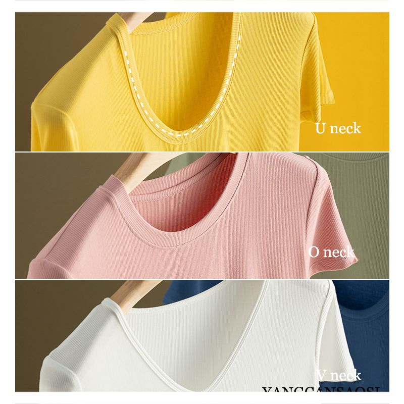 2025 haut tendance pour femmes printemps/été nouveau ajustement Sexy soie glace respirant solide ample à manches courtes T-shirt vêtements pour les femmes
