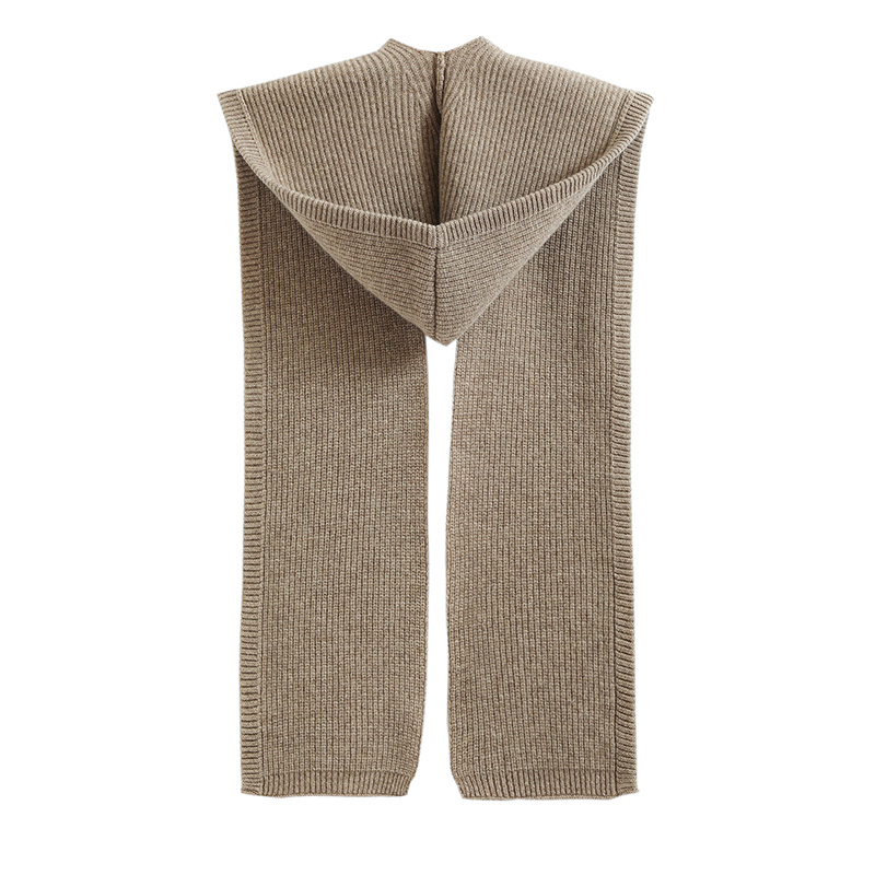 100% laine tricoté écharpe châle pour femmes hiver doux chaud mode à capuche faux col solide multifonctionnel cou plus chaud foulards