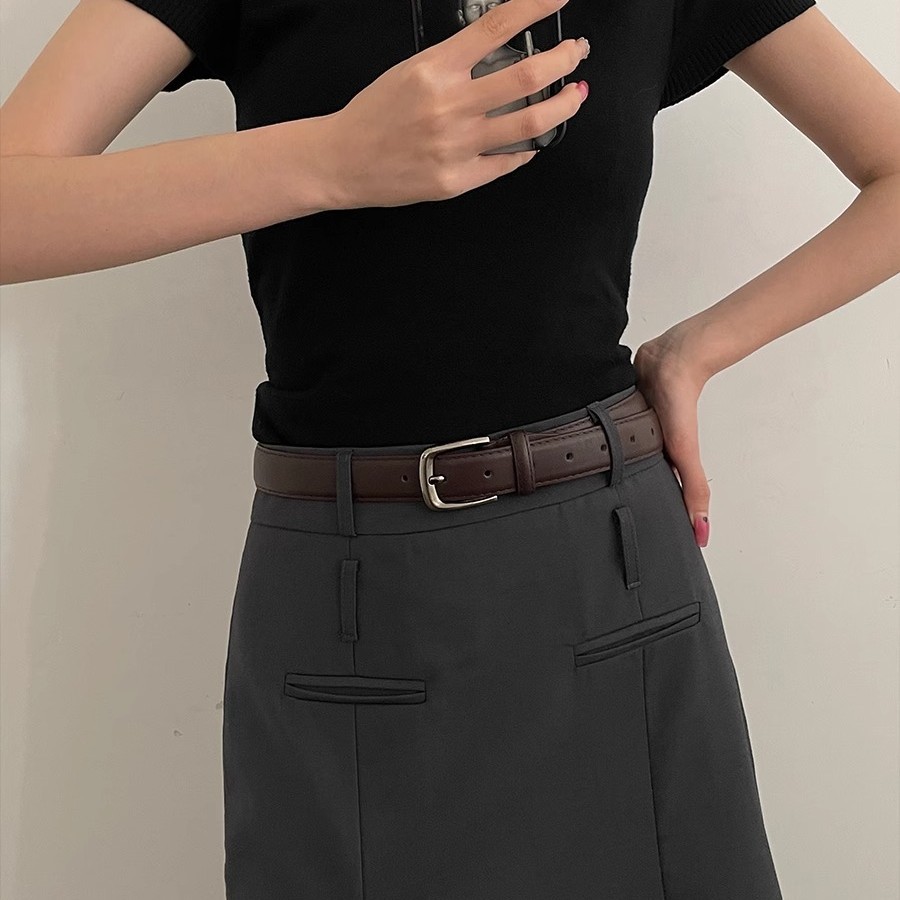 2.8x108cm ceinture en cuir PU pour femmes Vintage été argent boucle ceinture coréenne femme jean manteau robe ceinture hommes ceinture