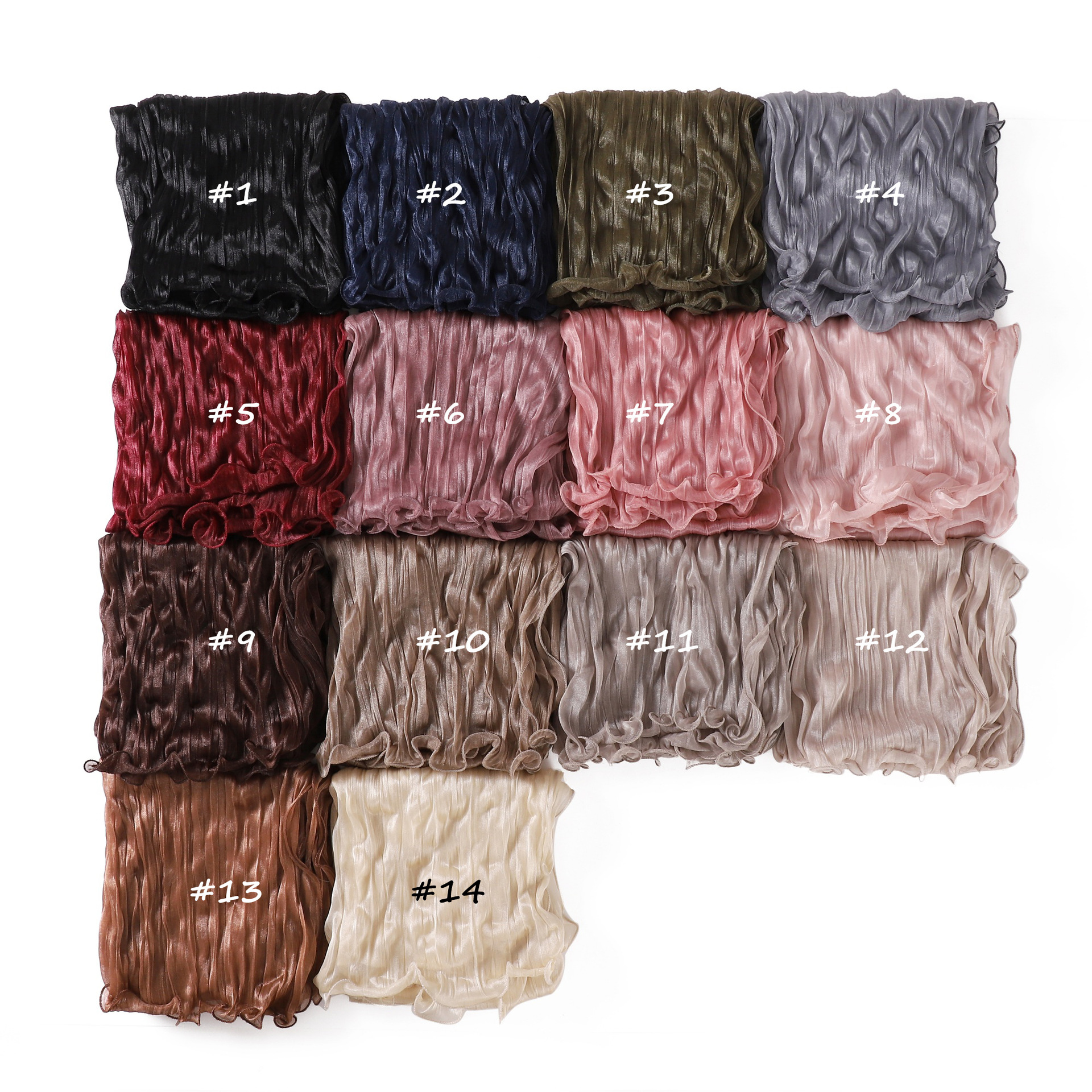 Voile musulman plissé, Hijab pour étudiante, Couleurs vives, Châles longs pour femme, Foulard brillant style vintage, Coiffes sophistiquées
