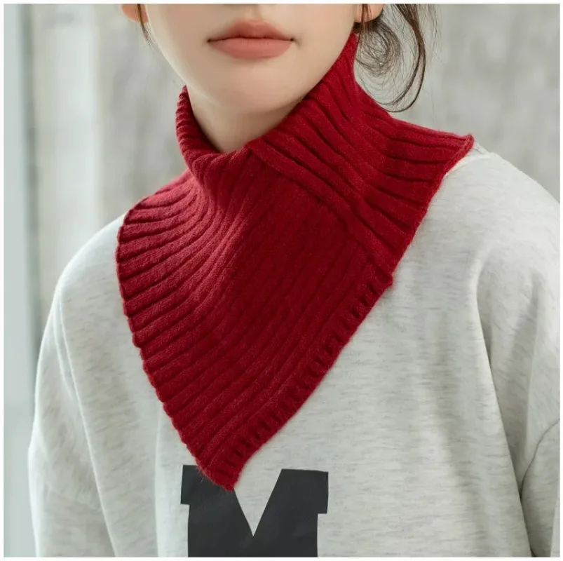 Mode couleurs foulard chaud résistant au froid enveloppement dame extérieur hiver tricoté écharpe anneau haute élastique laine col haut pour les femmes