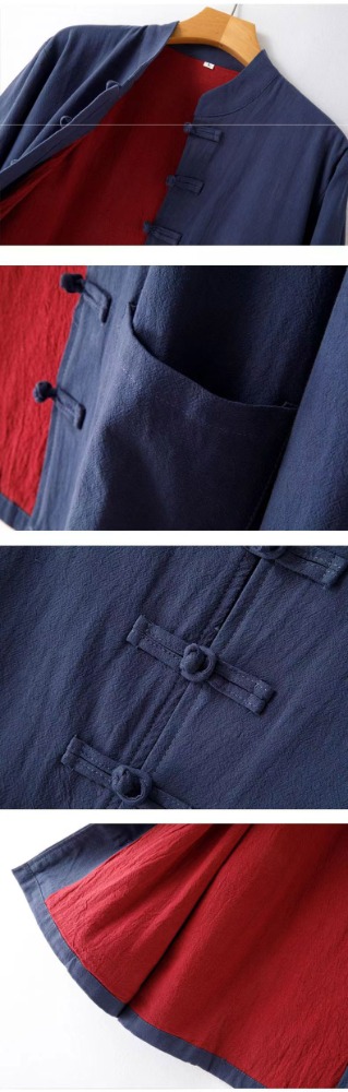 Vêtements d'automne de Style chinois pour hommes, costume Tang en lin de Style National, vêtements mandarins pour hommes