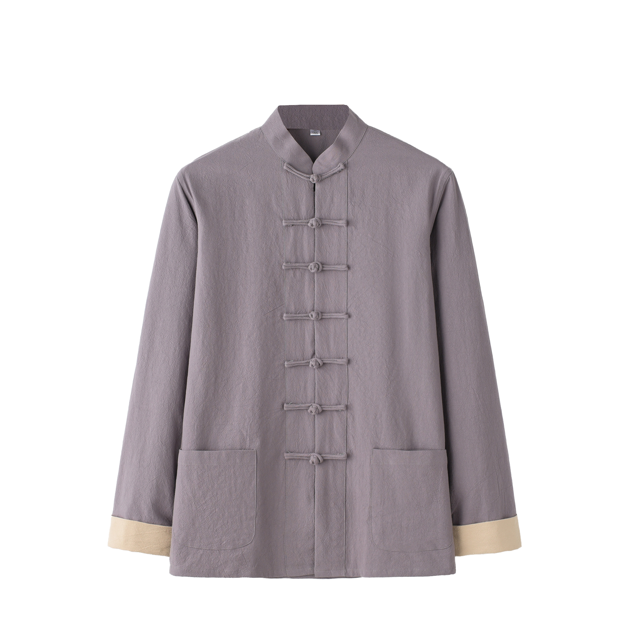 Chemise Kung Fu pour homme en coton, confortable, ample, à manches longues, boutonnée, avec poches, vêtements traditionnels chinois d'arts martiaux, costume Tang, vêtements de Tai Chi