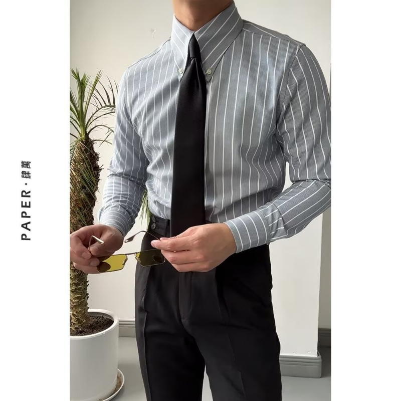 Chemise à manches longues coupe ample haut d'été décontracté pour hommes