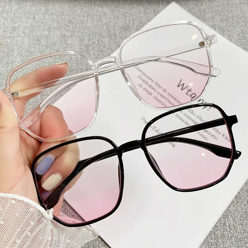 Lunettes de myopie à lentille rose dégradée, nouveau Style, lunettes myopes finies pour femmes et hommes, lunettes optiques bloquant la lumière bleue