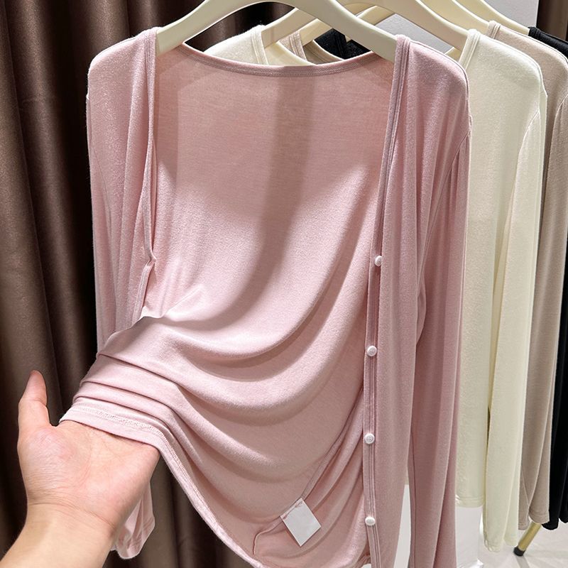 Châle d'été pour femmes, vêtements de Protection solaire, jupes assorties, Camisoles, col en v, Cardigans, vestes fines, printemps automne