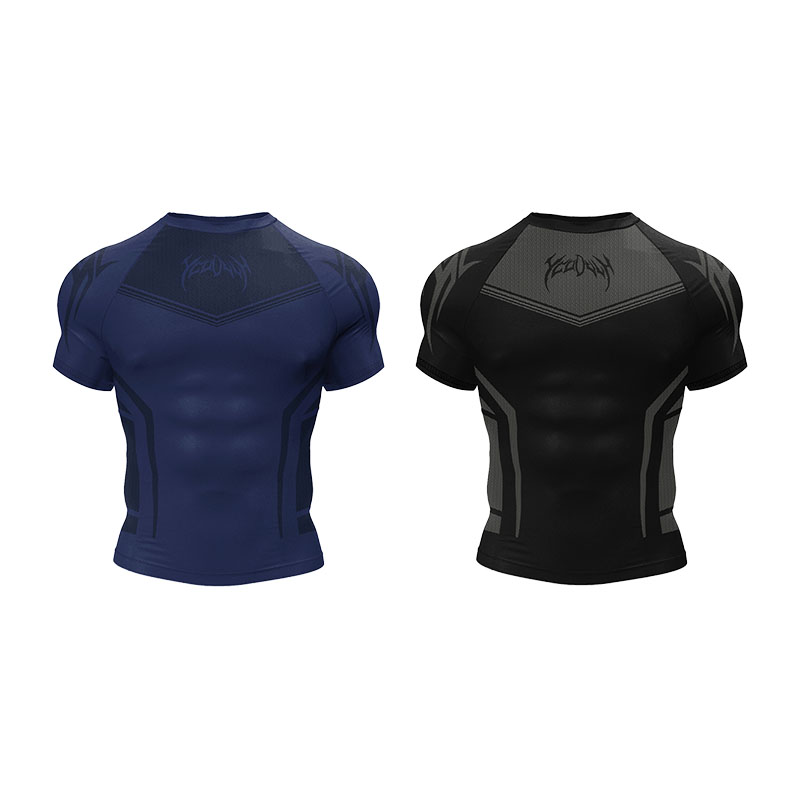 Vêtements de Fitness musculaire à manches courtes pour hommes, nouveau Style, séchage rapide, respirant, extensible, ajusté, T-Shirt par Sublimation