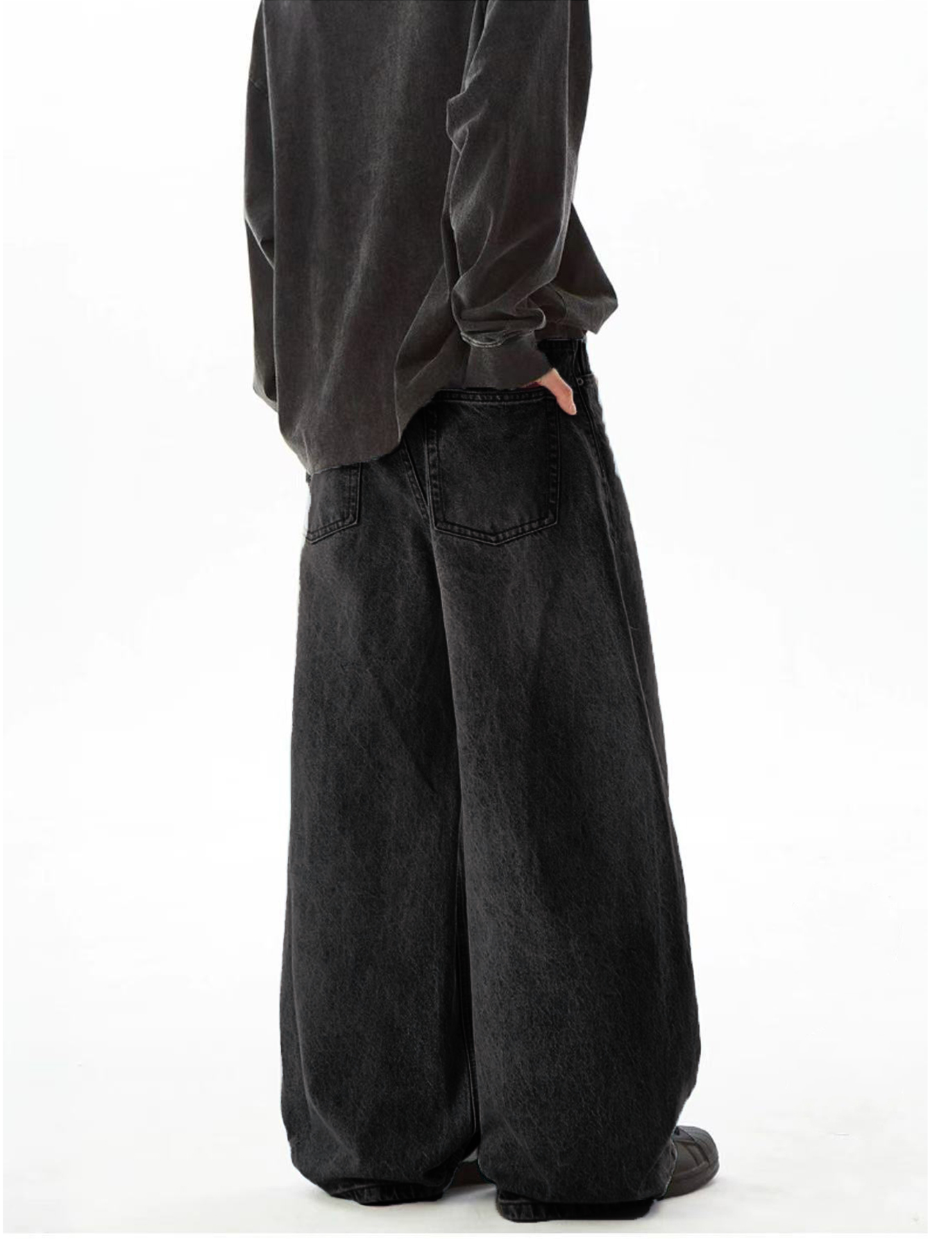 Jeans baggy noirs classiques pour hommes, style Y2K, décontractés, polyvalents, pour tous les jours