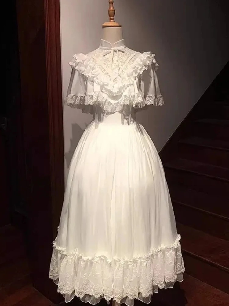 Nouvelle Robe Midi Femme Automne 2026 – Style Princesse Romantique en Dentelle Vintage Française – Tenue de Soirée Élégante et Formelle