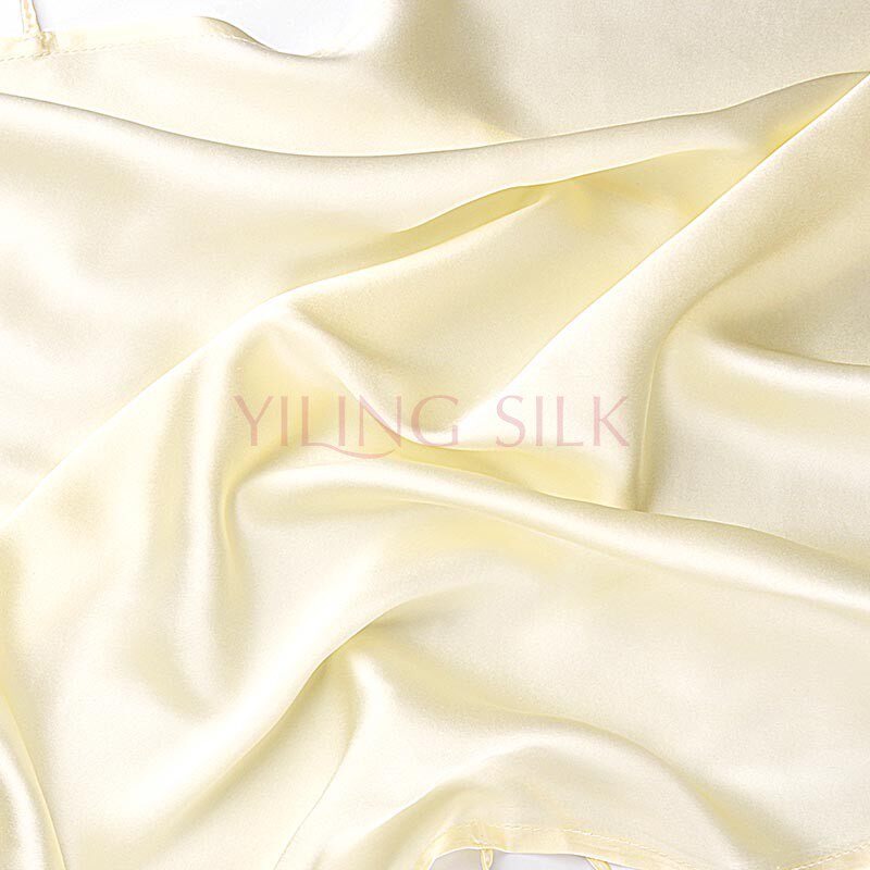 Tissu en Soie 19 Momme au Mètre, 100% Soie de Mûrier, Crêpe Satin Uni pour Confection de Pyjamas et Robes