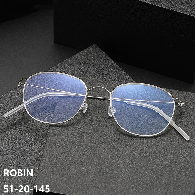 Nouvelles Lunettes de Vue Ovales pour Hommes et Femmes, Monture Fine et Simple, Sans Vis, Ultralégères, Marque Danoise Robin Fashion