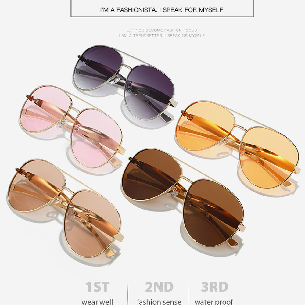 Lunettes de soleil pilote rétro en métal haut de gamme pour femmes et hommes, style transfrontalier, pour l'extérieur, avec personnalité et tempérament