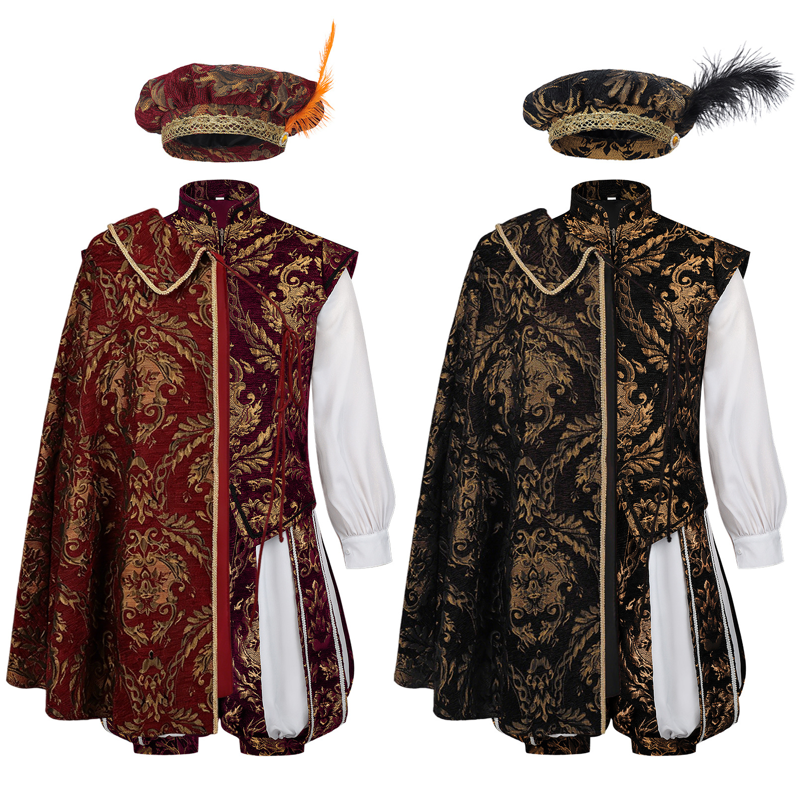 Costume Royal Tudor Élégant pour Homme, Tenue de Noble de la Renaissance pour Halloween, Cosplay Médiéval, Déguisement Historique