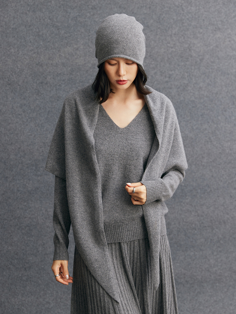 CHICUU femmes cachemire Triangle écharpe châles automne hiver 100% cachemire tricot châles nouvelle mode doux chaud cachemire enveloppes