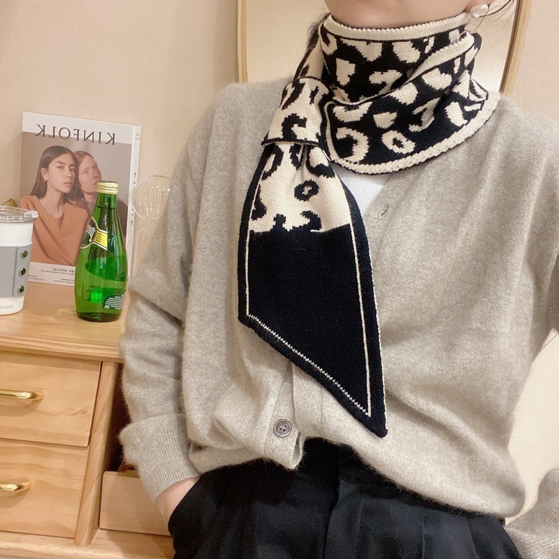 Écharpe tricotée polyvalente pour femme, écharpe classique et élégante, coréenne, à la mode, automne et hiver
