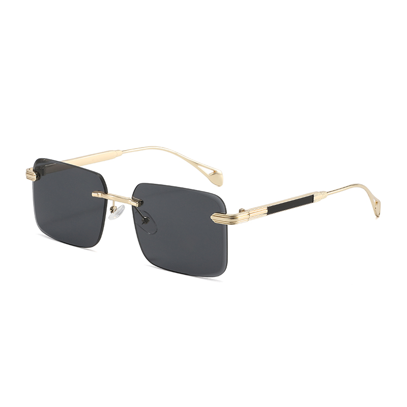 Lunettes de soleil carrées en métal de luxe pour hommes, femmes, unisexe, lunettes de soleil de créateur, sans monture, lunettes de soleil unisexes, protection UV400