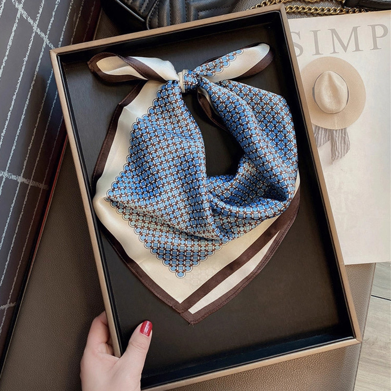 Écharpe 100% soie véritable pour femme, nouveau foulard carré, bandana, foulard élégant, mode printemps, luxe, haute qualité, hijab 53cm