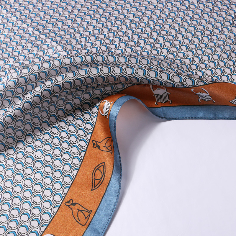 Injplanchers f-Foulard de cou carré pur pour hommes, petit bandeau de sauna, foulards College de la présidence, bandana, 53x53cm, mode 100%, 2023