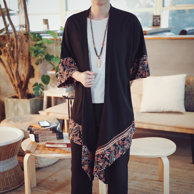 Cardigan kimono japonais pour hommes, costume de samouraï Haori MiHaori KK001