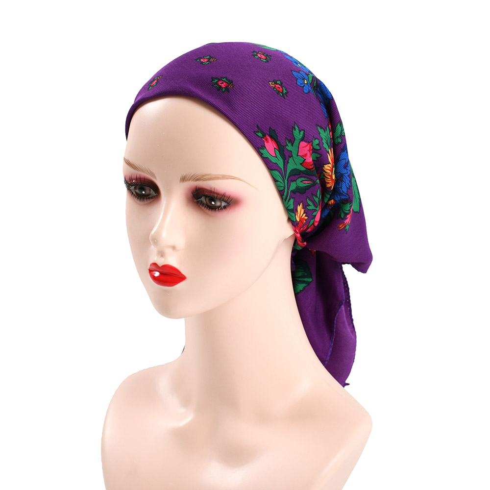 Paréo de luxe pour femmes, accessoires, bandeau carré, mouchoir de tête russe, Bandana, Style imprimé ethnique, 70CM
