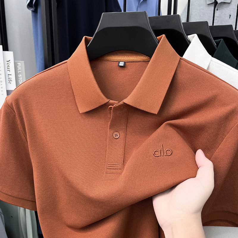 Haut de gamme marque mercerisé coton manches courtes polo shirt été nouveau hommes d'affaires t - shirt mode broderie Design respirant TOP