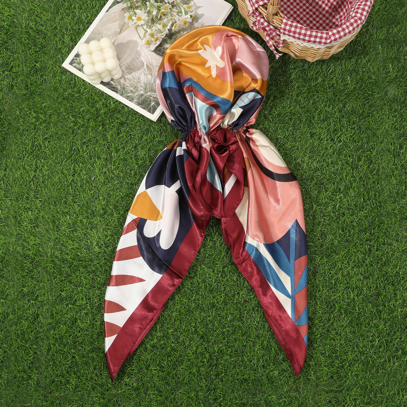 Imprimé Turban chapeau Bandanas bandeau imprimé léopard hommes enveloppe de cheveux Foulard Satin châle tête Bandana Hijab femmes cheveux accessoires