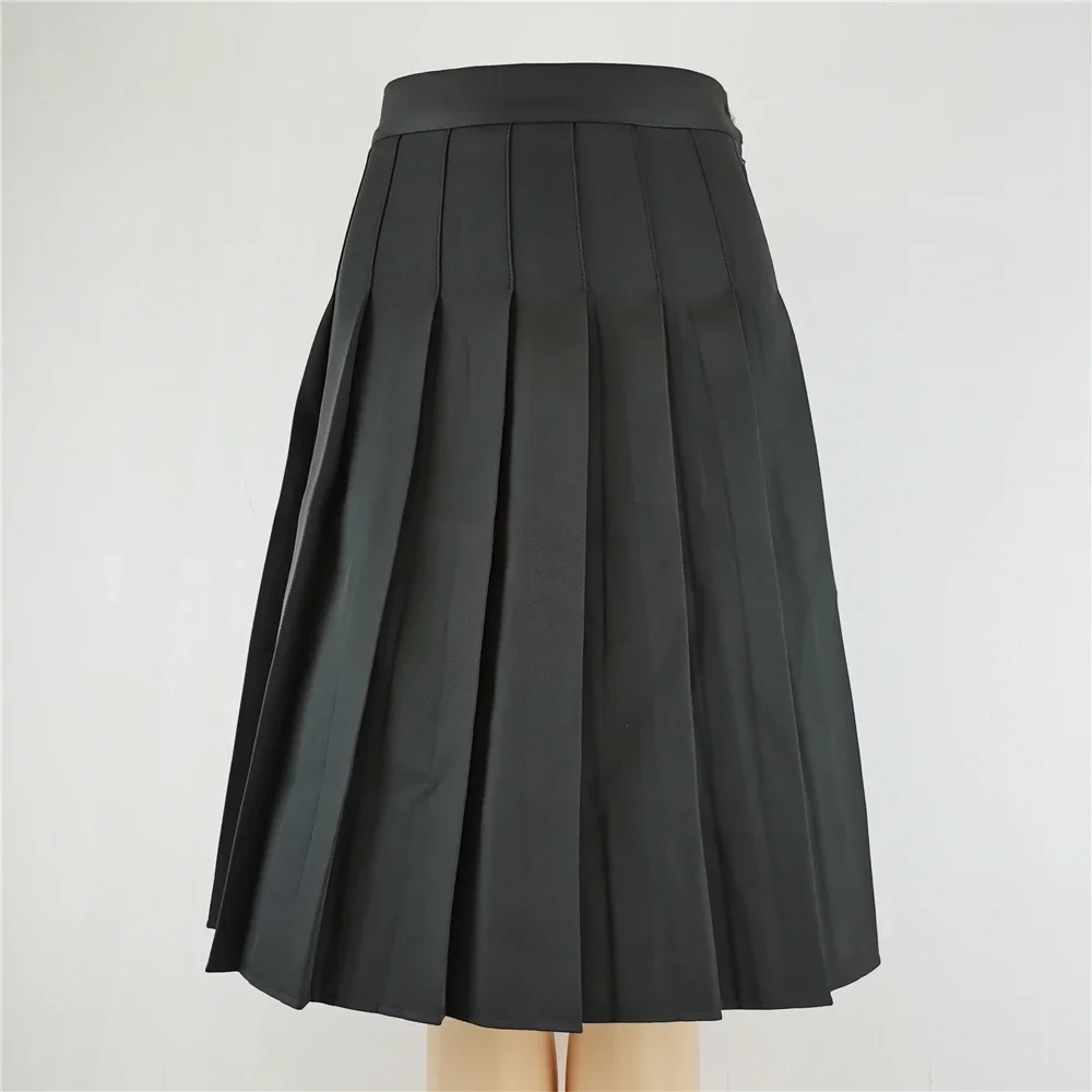 Jupe longue plissée pour femme, vêtements de mode coréenne, noir, blanc, grande taille, cosplay, HarajukuY2k, 58cm