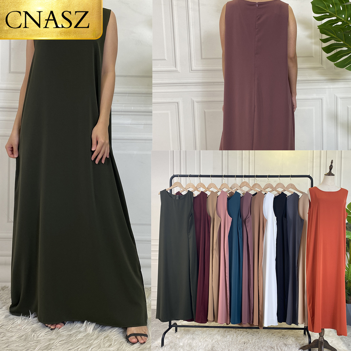 Robe Longue sans Manches de Type Abaya Musulman pour Femme, Robe de Soirée Modeste en Caftan Marocain de Plusieurs Couleurs, Produit Islamique, Nouvelle Collection