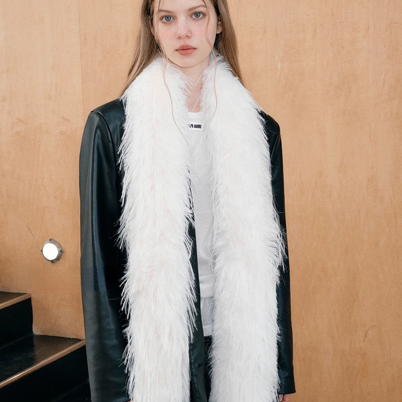 Écharpe en fourrure de vison moelleuse pour femmes et filles, longue bande en peluche à la mode, écharpe chaude, designer coréen, luxe, 216.239., Y2K