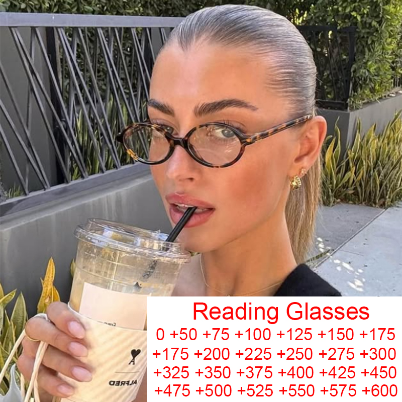 Lunettes de presbytie ovales à petite monture pour femmes, tendance, Anti-lumière bleue, Protection des yeux, léopard, lunettes de lecture ovales, 2026