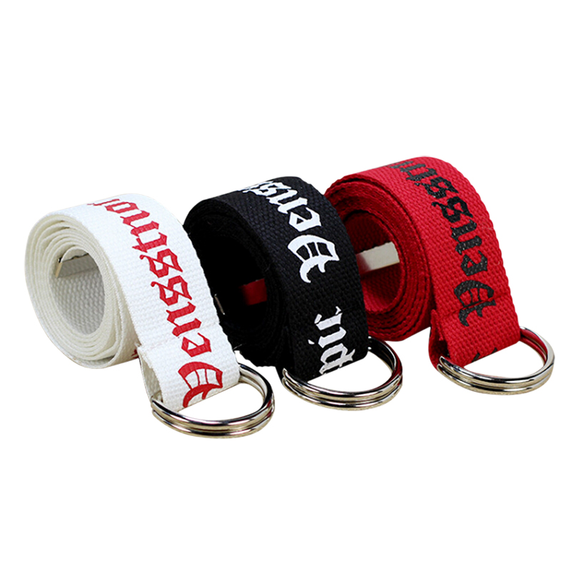 Ceinture en toile de Nylon neutre pour femmes et hommes, ceinture à boucle avec anneau en D, 130cm