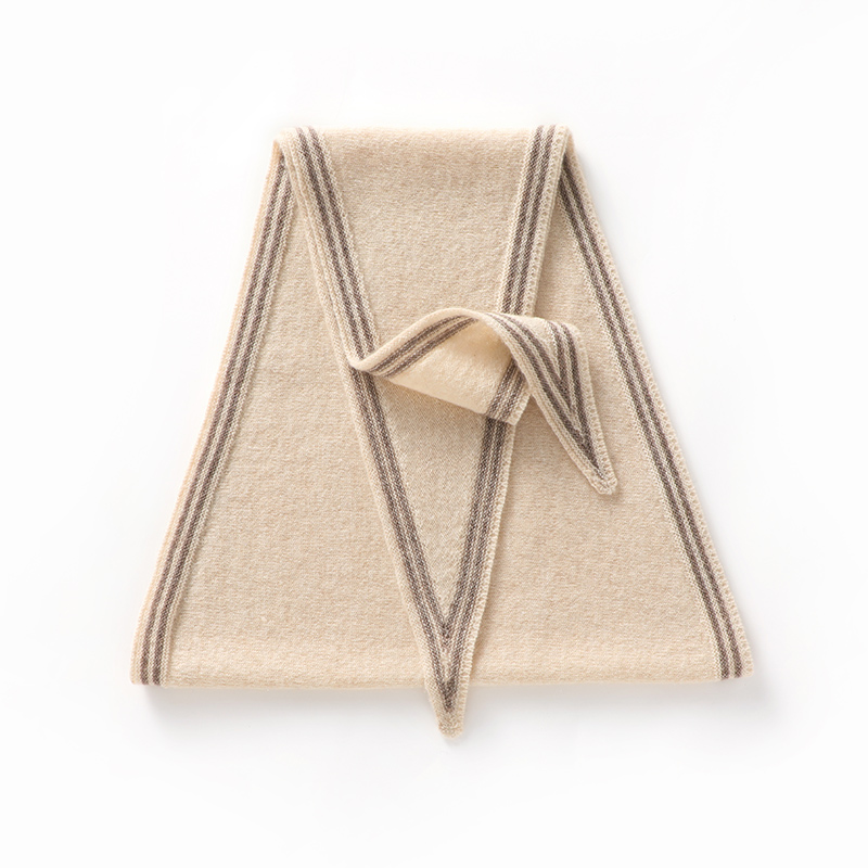 Écharpe Triangulaire 100% Cachemire pour Femme, Petit Châle, Cache-Cou, Rayé, Polyvalent, Capot, Pashmina, Accessoire en Tricot Doux, Printemps