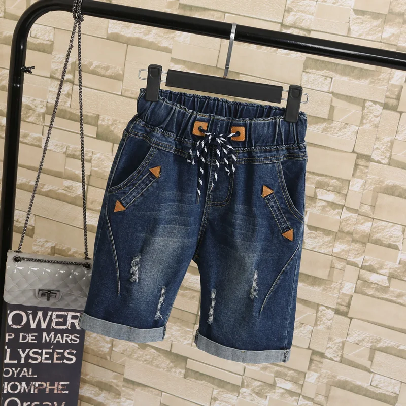 Short en Denim pour femmes, grande taille, pour étudiantes d'été, Fat MM, en coton, pour dames, cinq Points, jambes larges, sarouel, 2024