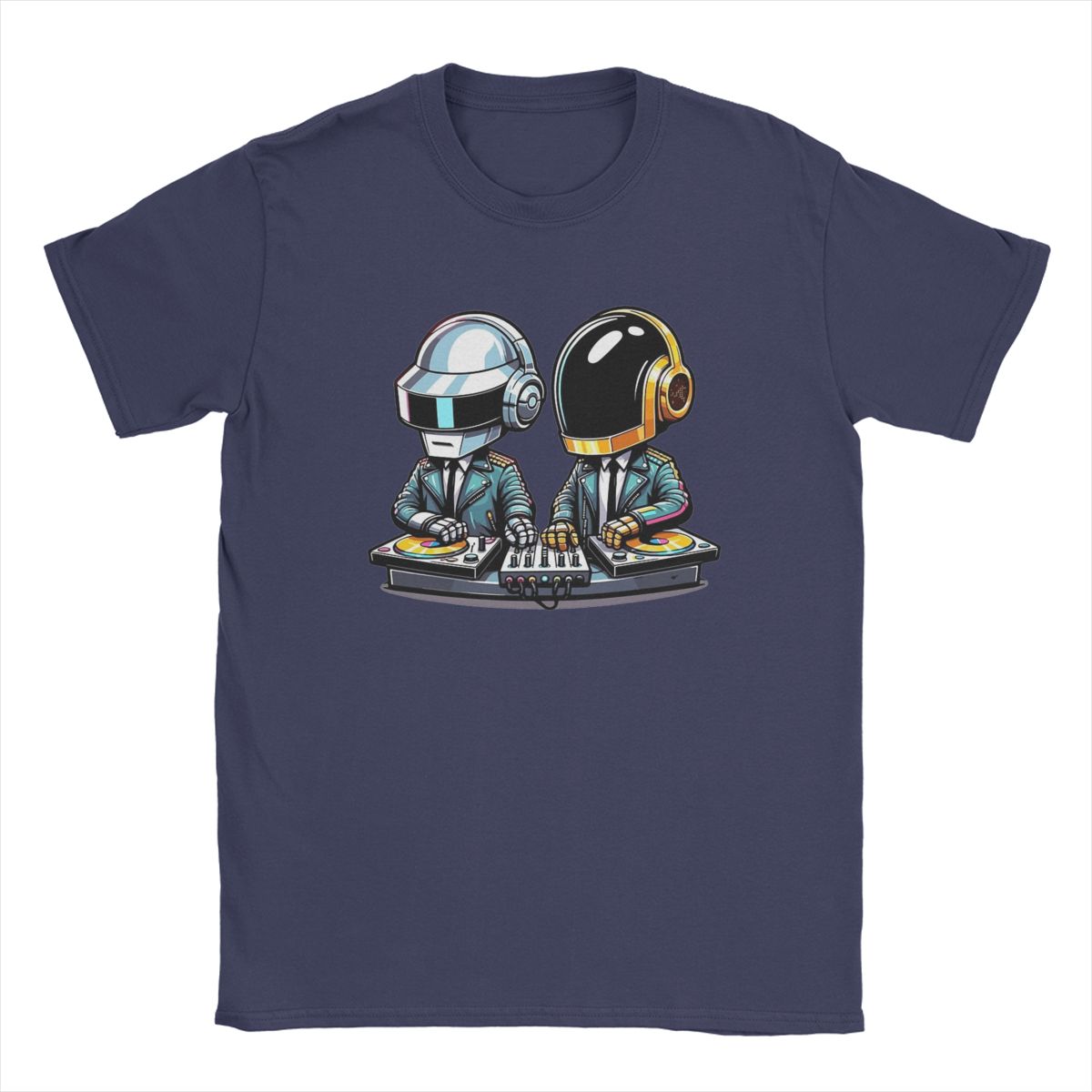 T-shirt manches courtes col rond homme, estival et humoristique, en coton, Daft Punk