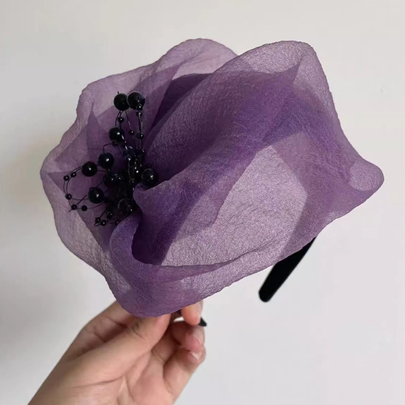 Bandeau de sauna élégant demi-chapeau pour femmes et filles, cerceau de cheveux rétro français, bandeau QueParty, vêtements de sauna de tempérament, accessoires pour cheveux