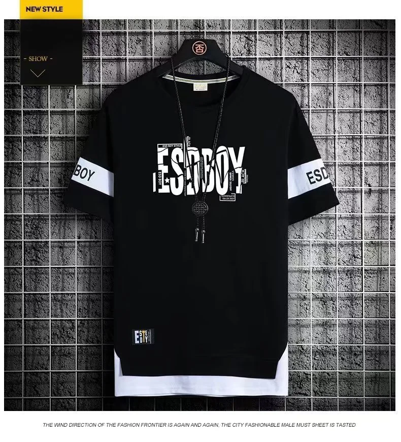 T-shirt à Manches Courtes et Col Rond pour Homme, Vêtement de Marque à la Mode, Coupe Cintrée, Tendance, décennie age des Couleurs, Été
