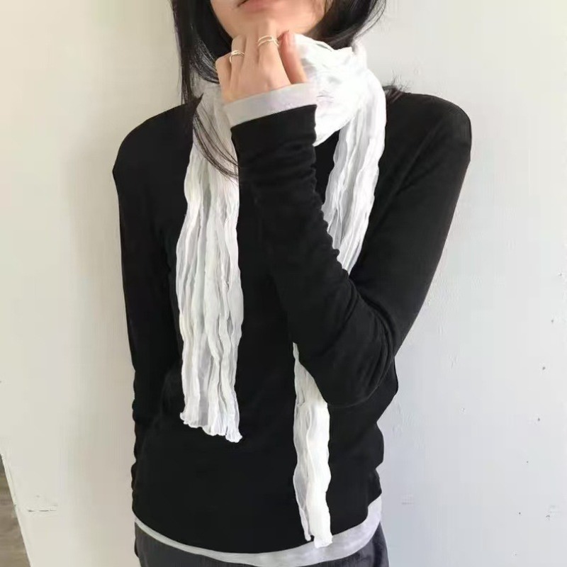 Écharpes plissées de style coréen pour femmes, respirantes et décoratives, 180 cm, été automne